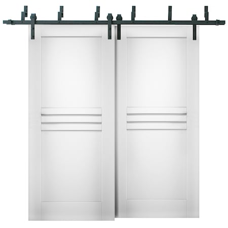 Vdomdoors Barn Interior Door, Chocolate MELA7444BBB-WS-84
